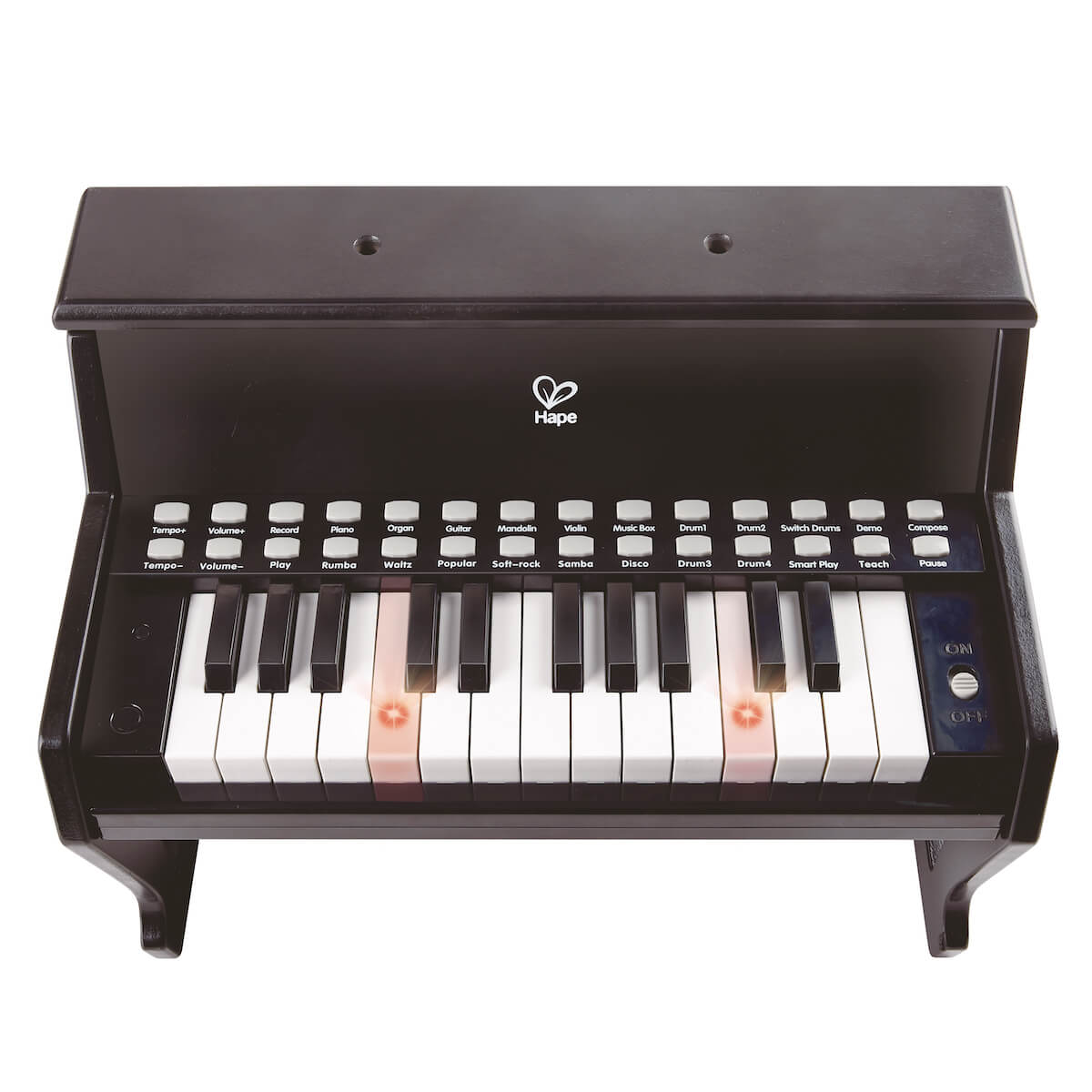 Learn with Lights Piano Hape black