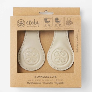 Lederclips Beige Cloby Beige/Grau