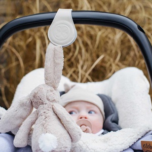 Lederclips Beige Cloby Beige/Grau