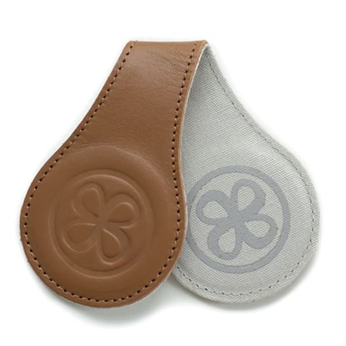 Lederclips braun Cloby Braun/Grau