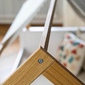 Liege-Dach bodentief-Fallschutz niedrig KASVA Buche massiv weiß-lackiert Eiche furniert-geölt