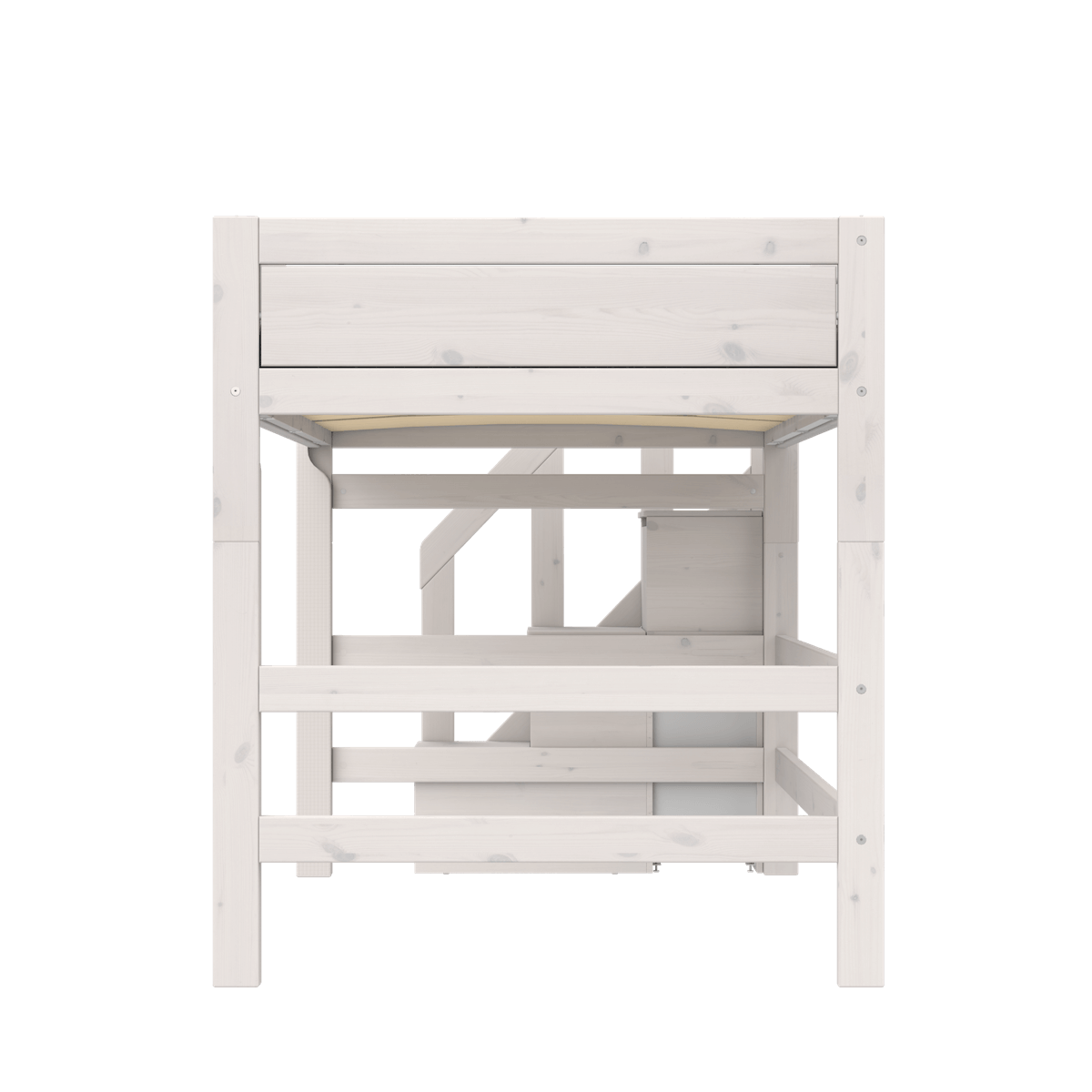 Lit haut 120x200x152cm escalier PREMIUM Lifetime whitewash