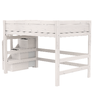 Lit haut 120x200x152cm escalier PREMIUM Lifetime whitewash