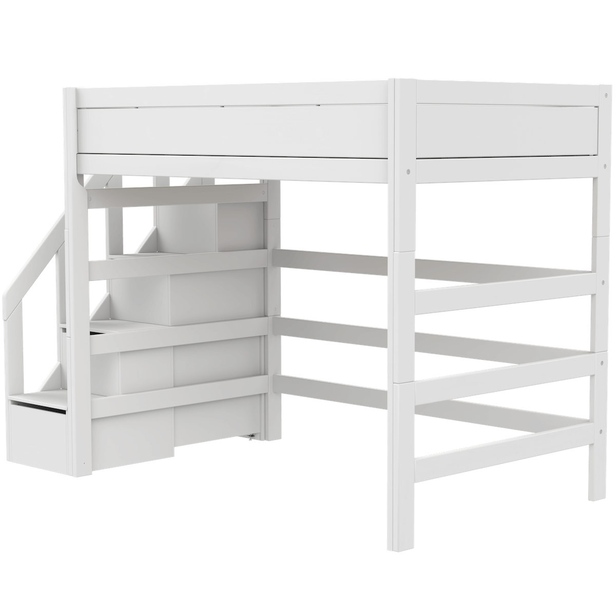 Lit mezzanine 120x200x177cm escalier PREMIUM Lifetime white
