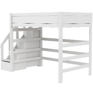 Lit mezzanine 120x200x177cm escalier PREMIUM Lifetime white