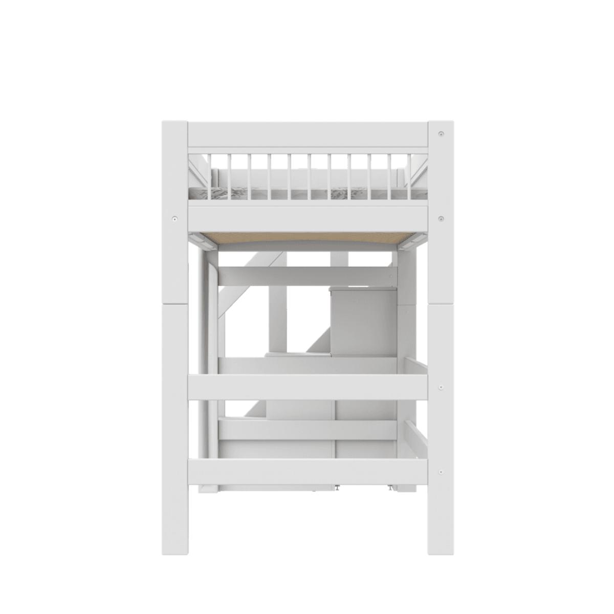 Lit mezzanine Breeze avec escalier sol à roulettes Lifetime