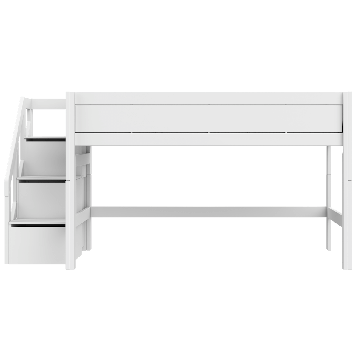 Lit mi-hauteur 120x200x128cm escalier DELUXE Lifetime white