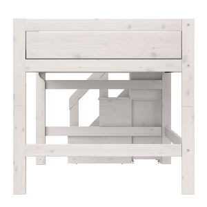 Lit mi-hauteur 120x200x128cm escalier PREMIUM Lifetime whitewash