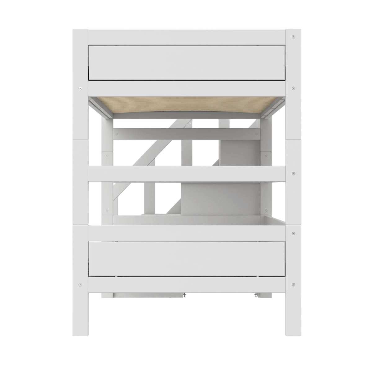 Lits superposés 120x200cm escalier DELUXE Lifetime white