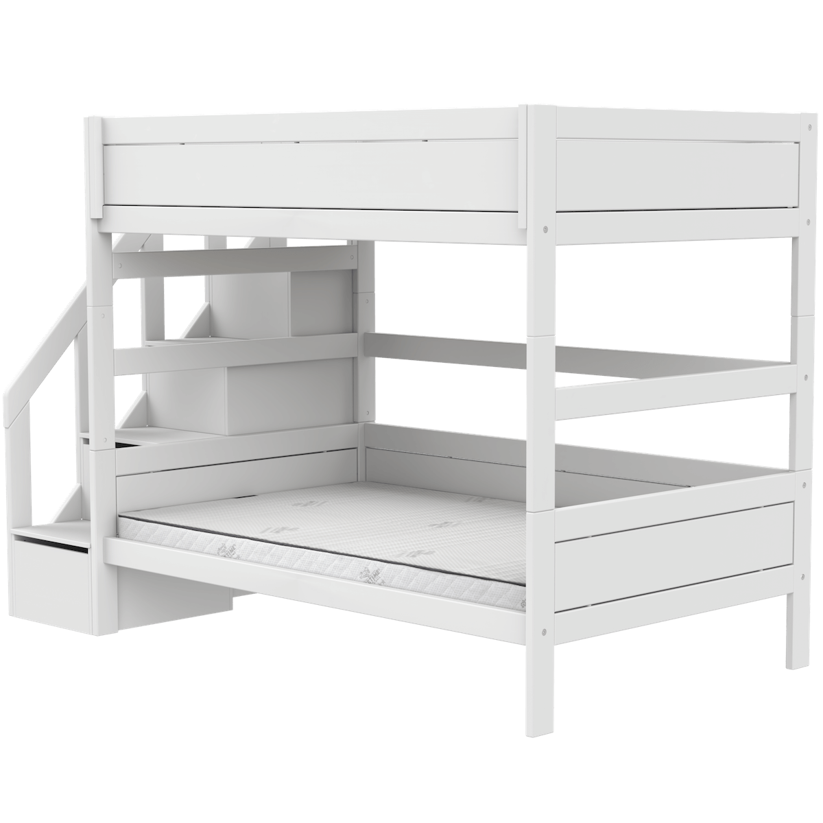 Lits superposés 120x200cm escalier PREMIUM Lifetime white