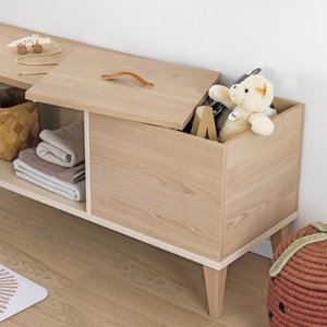 Lowboard 1Fach offen,1Fach mit Deckel MILA & BEN Paidi Beige cashmere / skandinavisches Holz