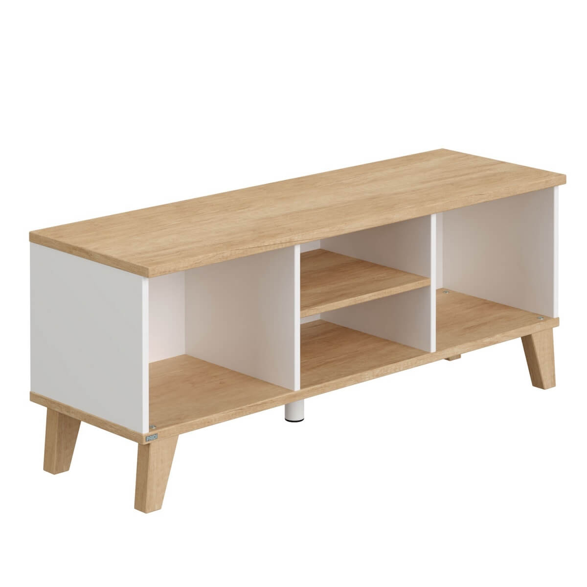 Lowboard 3 Fächer (links und rechts mit Kabelführung), 1 Einlegeboden (nur im mittleren Fach) OSCAR Paidi Eiche Nebraska / weiß