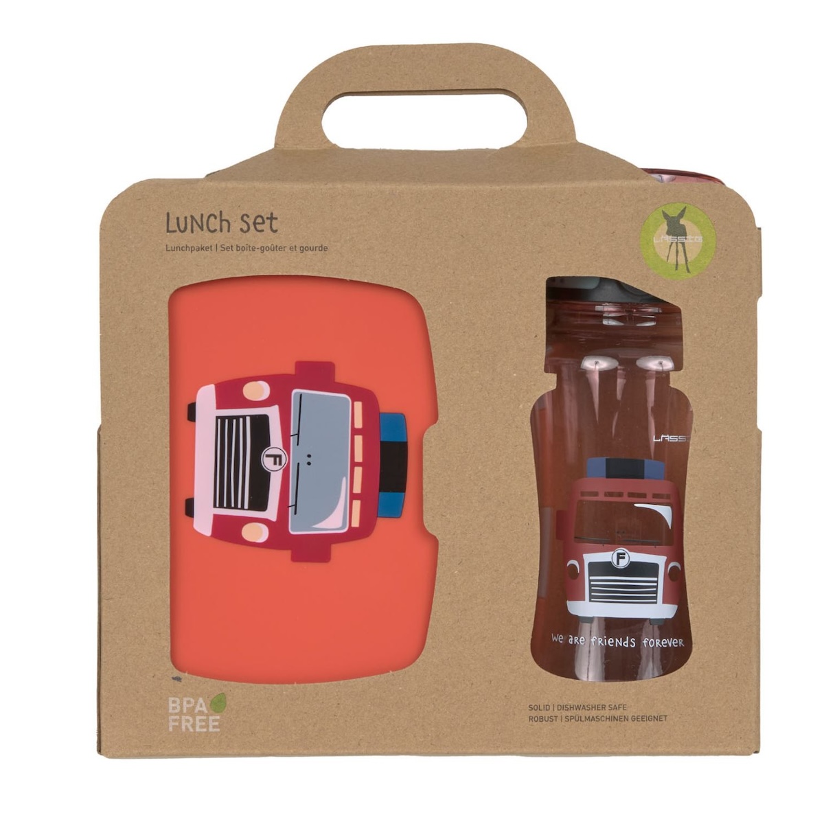 Lunch Set Tiny Drivers Fire Engine Laessig (Lunchbox + Drinking Bottle)