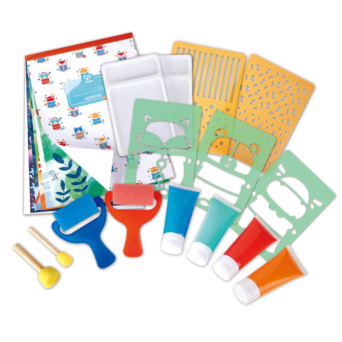 Malspaß mit Farbrollern und Schablonen Hape