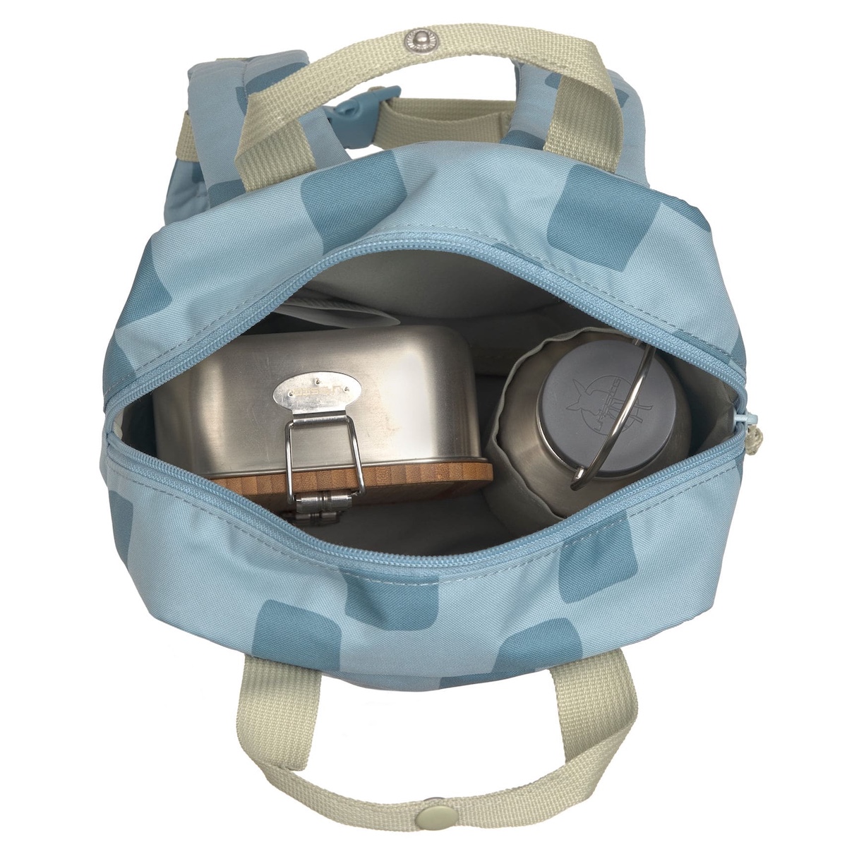 Mini Square PATTERN PARTY Laessig blauer Rucksack