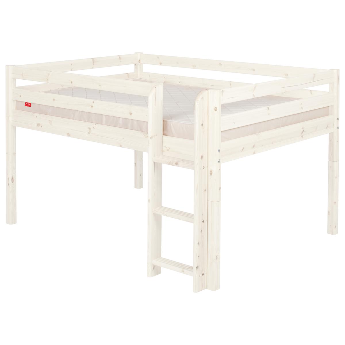 Mittelhohes Bett 140x200cm CLASSIC Flexa whitewash