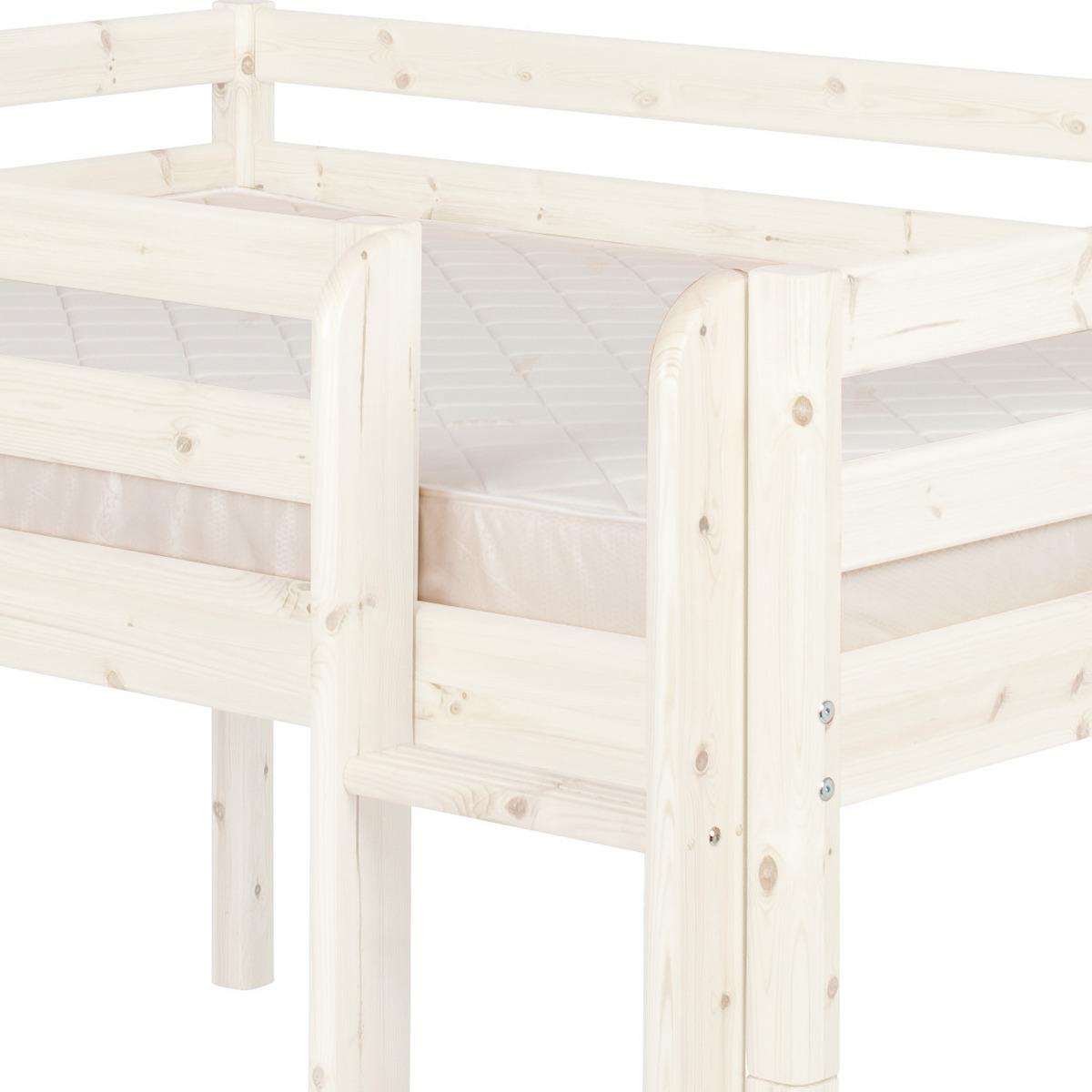 Mittelhohes Bett 140x200cm CLASSIC Flexa whitewash