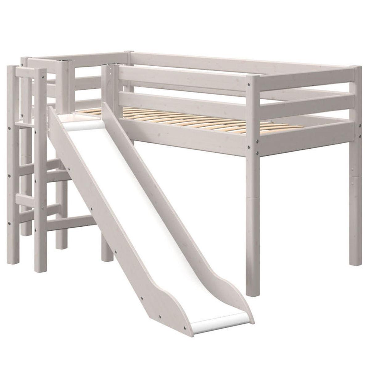 Mittelhohes Bett 90x200cm Plattform Rutsche CLASSIC Flexa grey washed