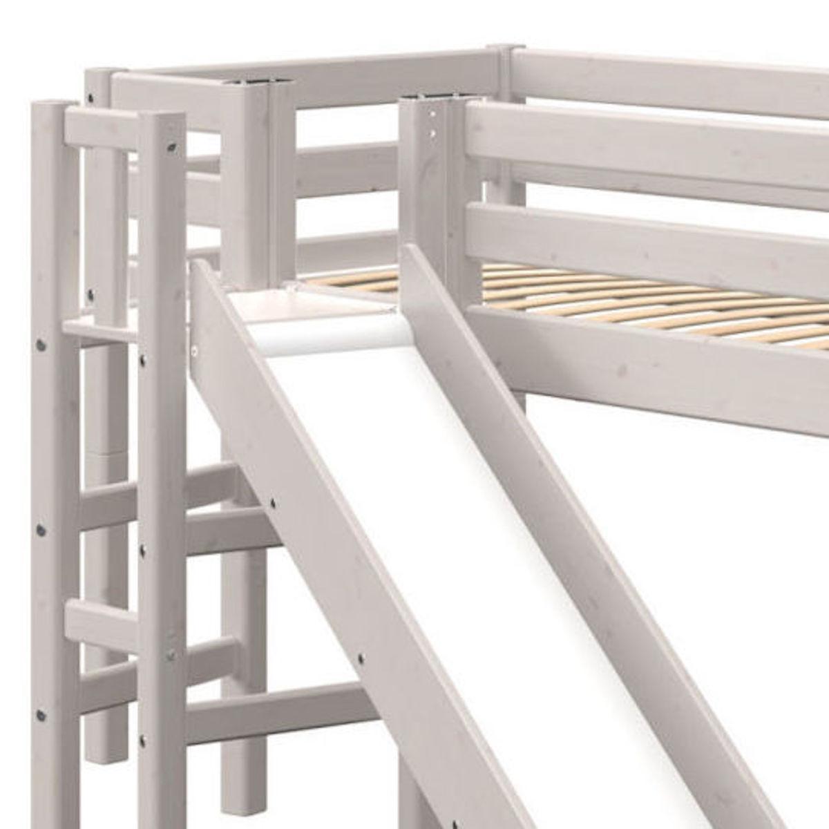 Mittelhohes Bett 90x200cm Plattform Rutsche CLASSIC Flexa grey washed