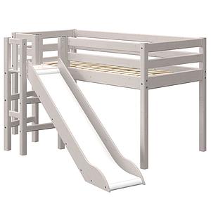 Mittelhohes Bett 90x200cm Plattform Rutsche CLASSIC Flexa grey washed