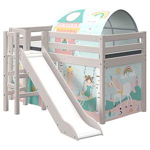 Mittelhohes Bett 90x200cm Plattform Rutsche CLASSIC Flexa grey washed