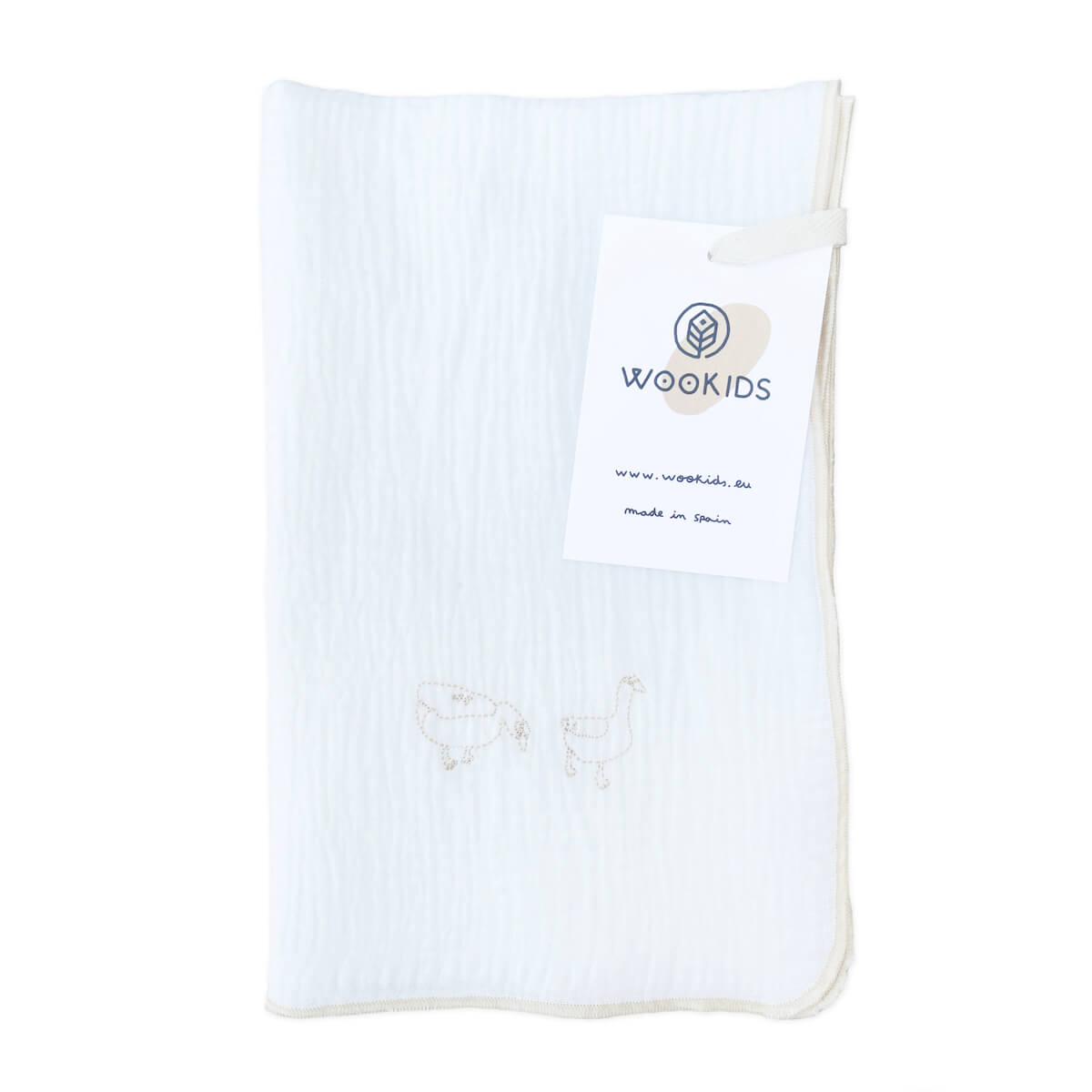 Mulltuch DUCKS bestickt beige 70x70cm