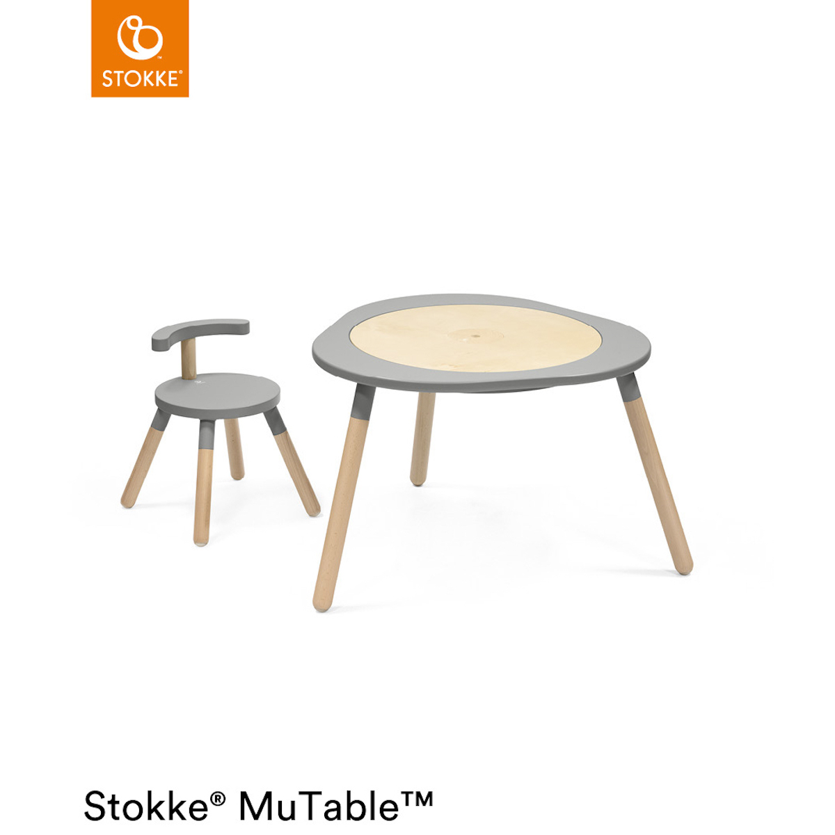 Multifunktionaler Spieltisch MUTABLE V2 Stokke Storm grey