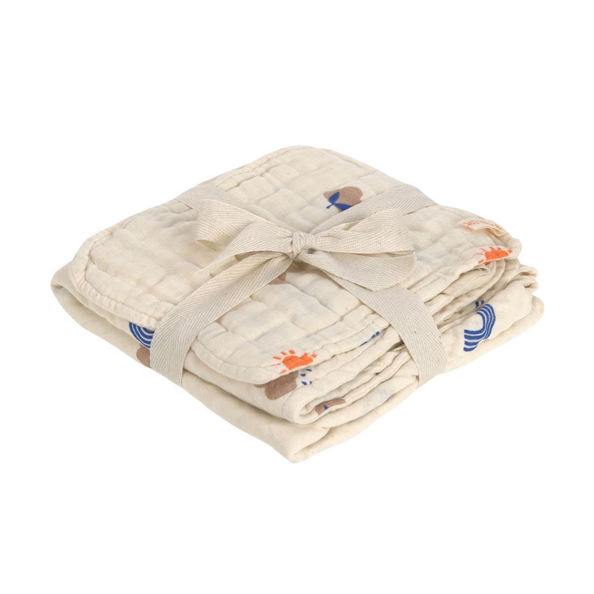 Muslin Set (Hooded Towel + Wash Glove) Laessig Blossom nature