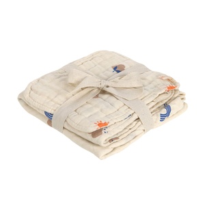 Muslin Set (Hooded Towel + Wash Glove) Laessig Blossom nature