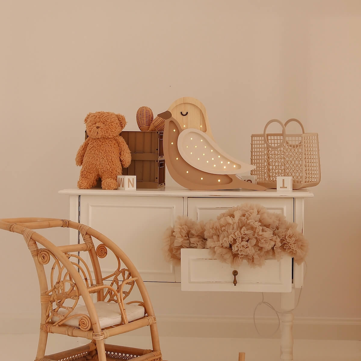 Nachtlicht BIRD Little Lights Khaki light mustard