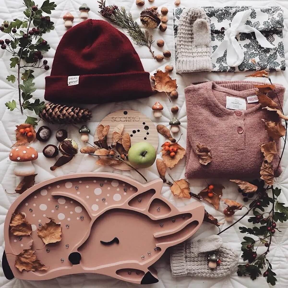 Nachtlicht REH Kleine Lichter Wald Hellbraun