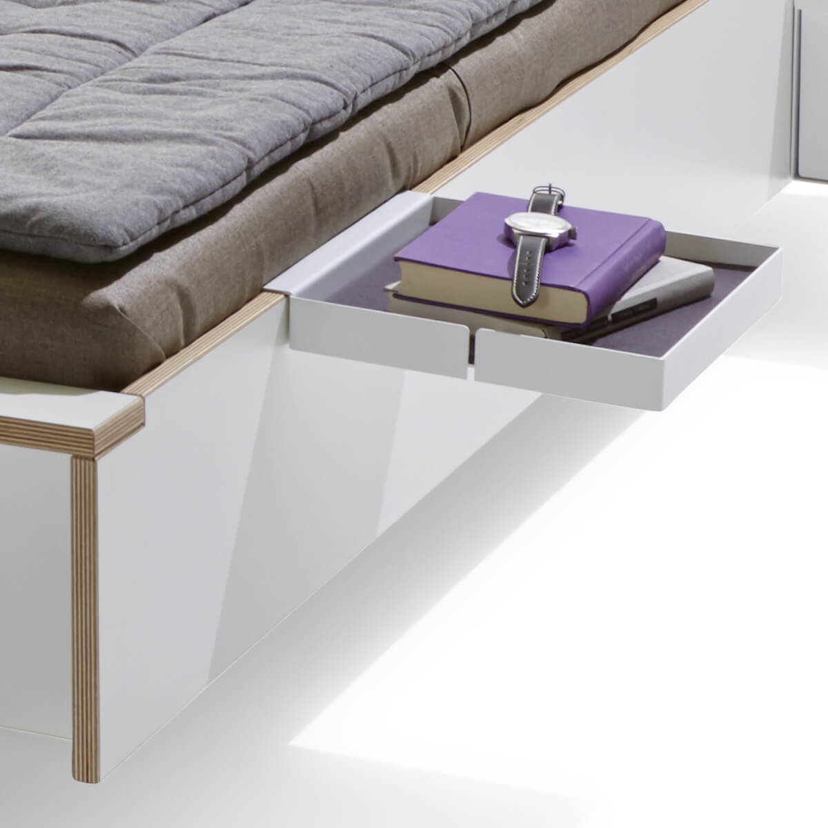 Nachttischablage Add-On No.3 FLAI Müller Small Living Metall Schale-Wollfilzeinlage