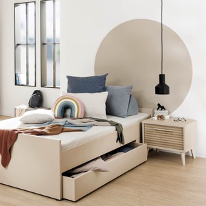 Nachttischkommode, 1 Schublade Groovy Oak EEFJE Paidi Beige cashmere / eiche