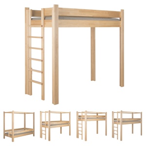 NEW Mitwachsendes Bett 90x200cm 5 in 1 Leiter Kurzseite DESTYLE de Breuyn natürlich