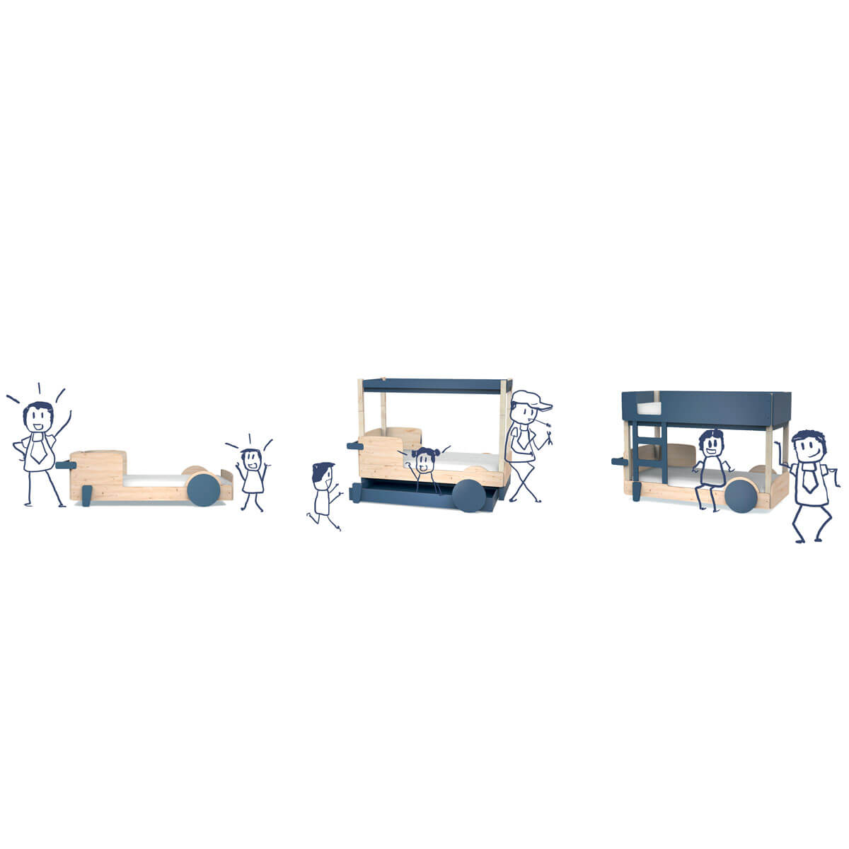 Niedrigbett 90x190cm DISCOVERY Mathy by Bols weiß