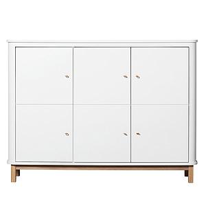 Niedriger Schrank 3 Türen WOOD Oliver Furniture weiß-Eiche