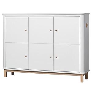 Niedriger Schrank 3 Türen WOOD Oliver Furniture weiß-Eiche