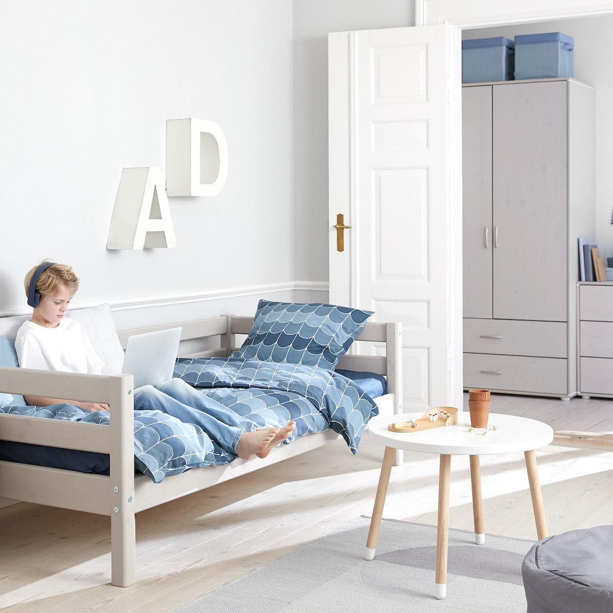 Niedriges Bett 90x200cm CLASSIC Flexa grey washed