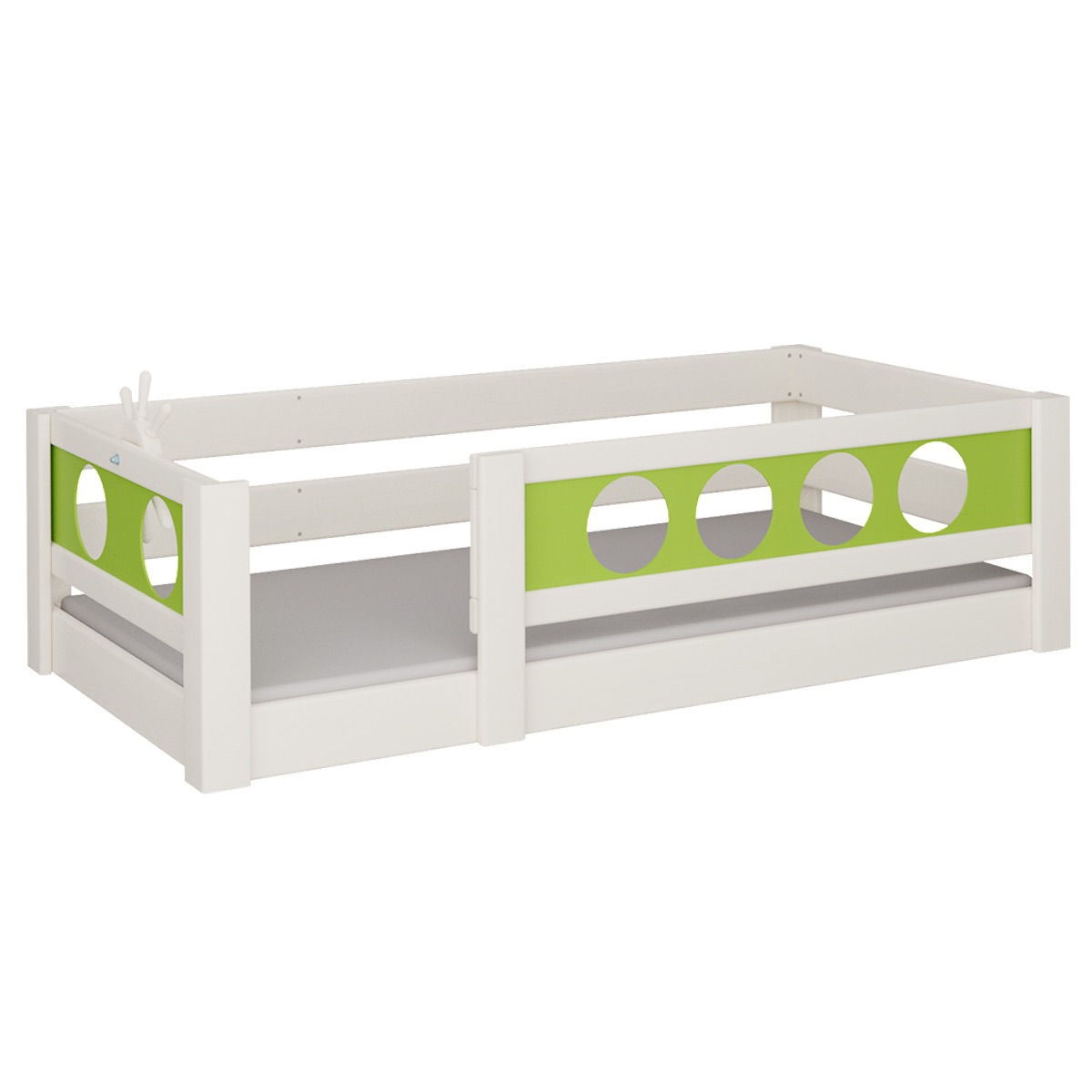 Niedriges Bett Pirat DELUXE de Breuyn geweißt-grün