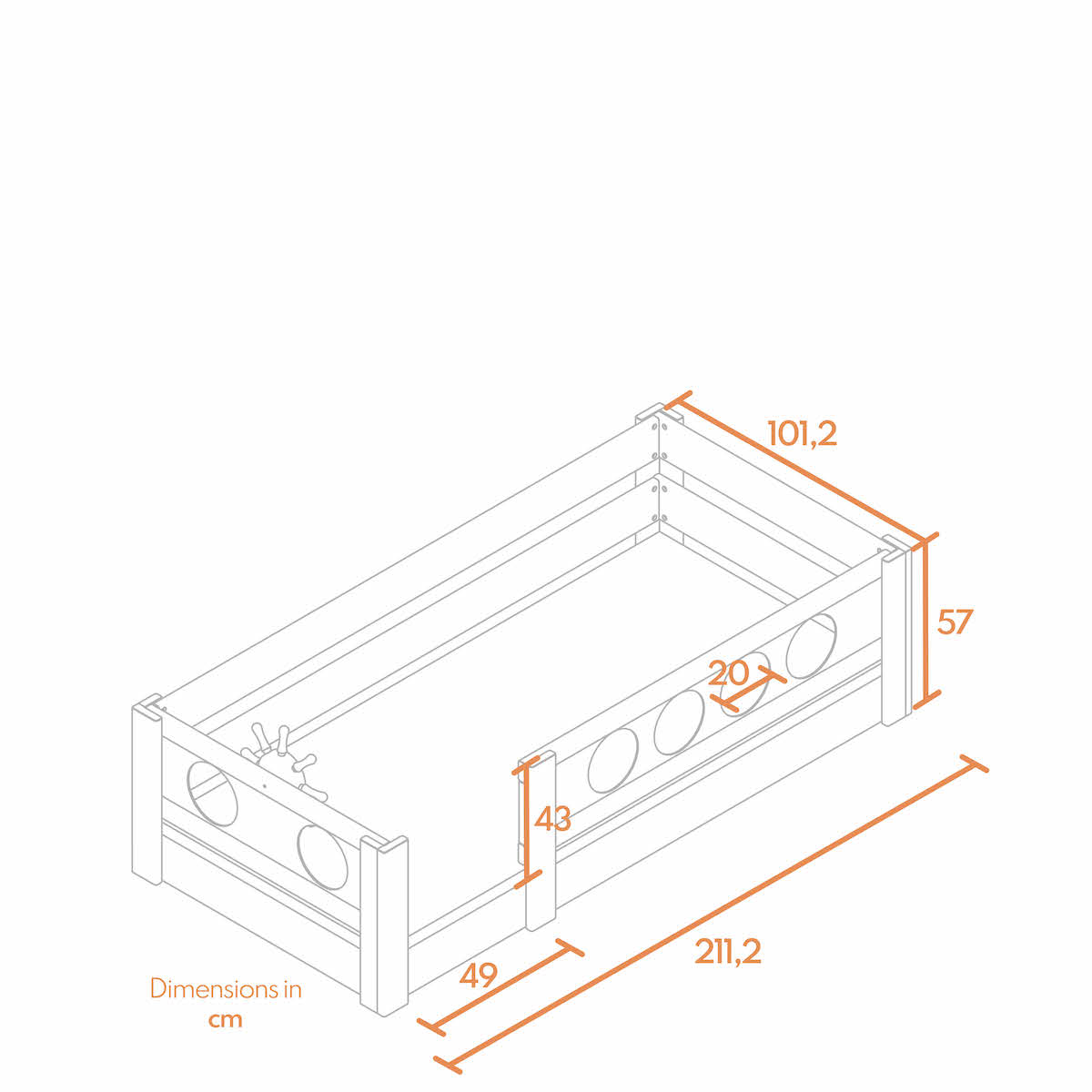 Niedriges Bett Pirat DELUXE de Breuyn natürlich-geweißt