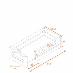 Niedriges Bett Pirat DELUXE de Breuyn natürlich-geweißt