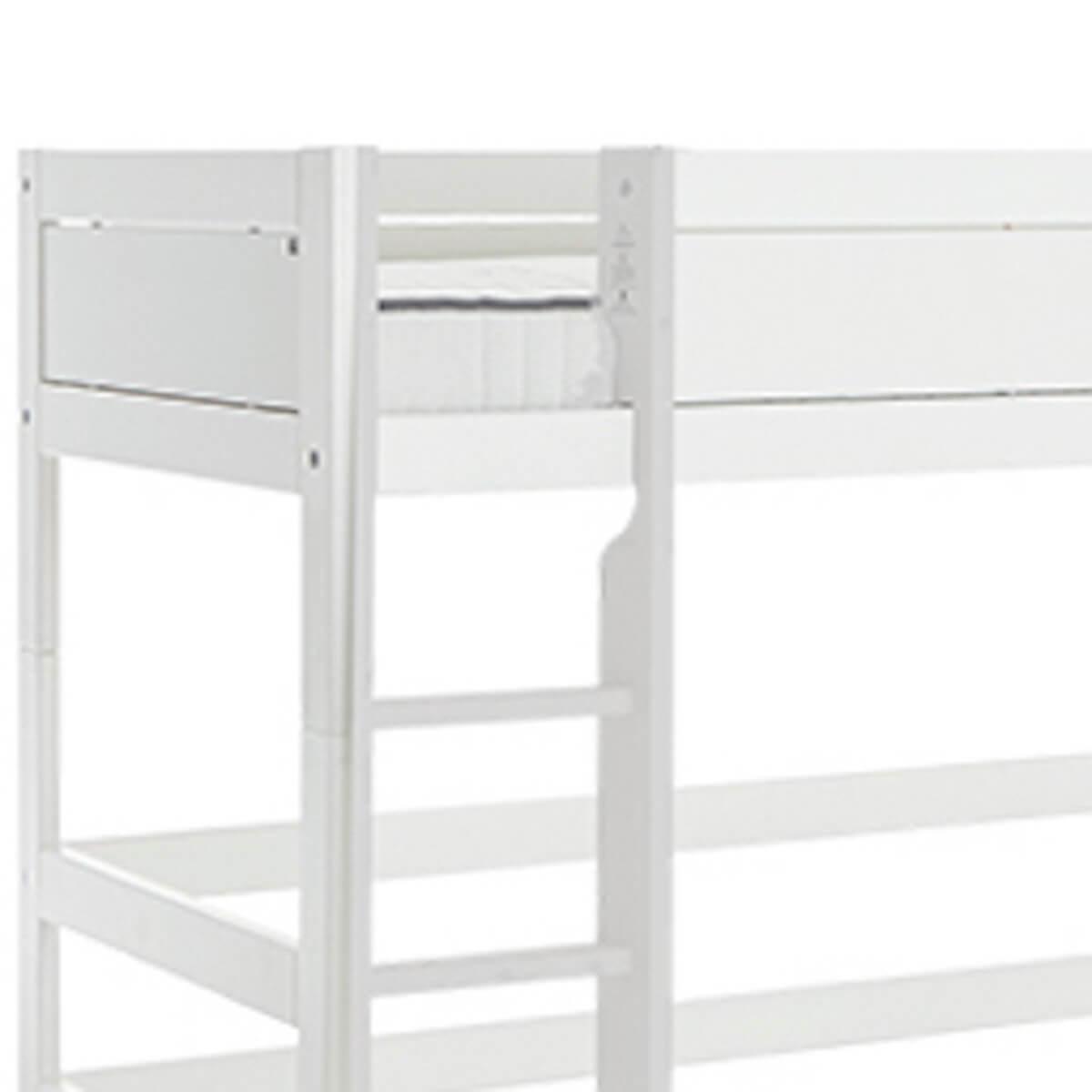 Niedriges Spielbett 90x200cm mit Rollboden gerade Leiter Lifetime Weiß