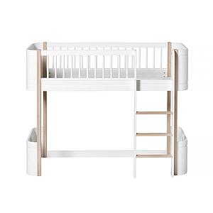 Niedriges Spielbett mitwachsend 68x162cm WOOD MINI+ Oliver Furniture weiß-Eiche