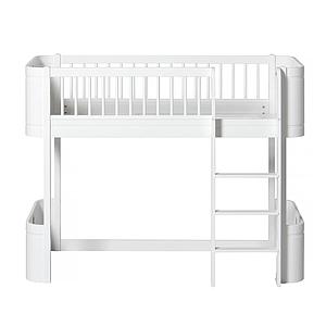 Niedriges Spielbett mitwachsend 68x162cm WOOD MINI+ Oliver Furniture weiß
