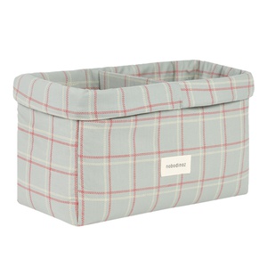 Panier de rangement à deux compartiments STPRIES 30x20cm Nobodinoz blue red checks