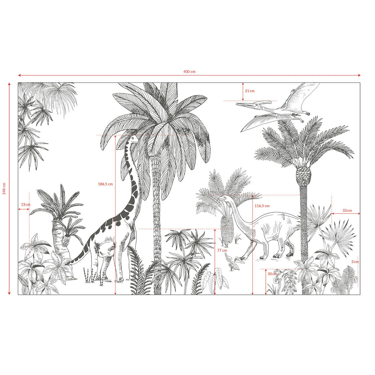 Papier Peint Decor - Dinosaure Epoque Jurassique Lilipinso