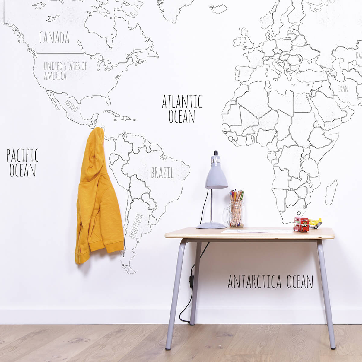 Papier Peint Decor - Mappemonde Lilipinso