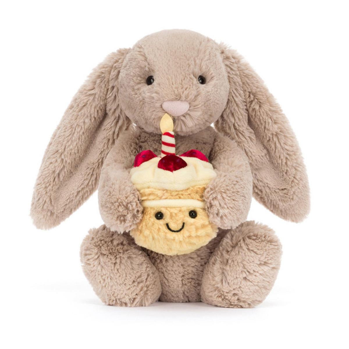 Peluche BASHFUL Beige Bunny 'Birthday' Jellycat
