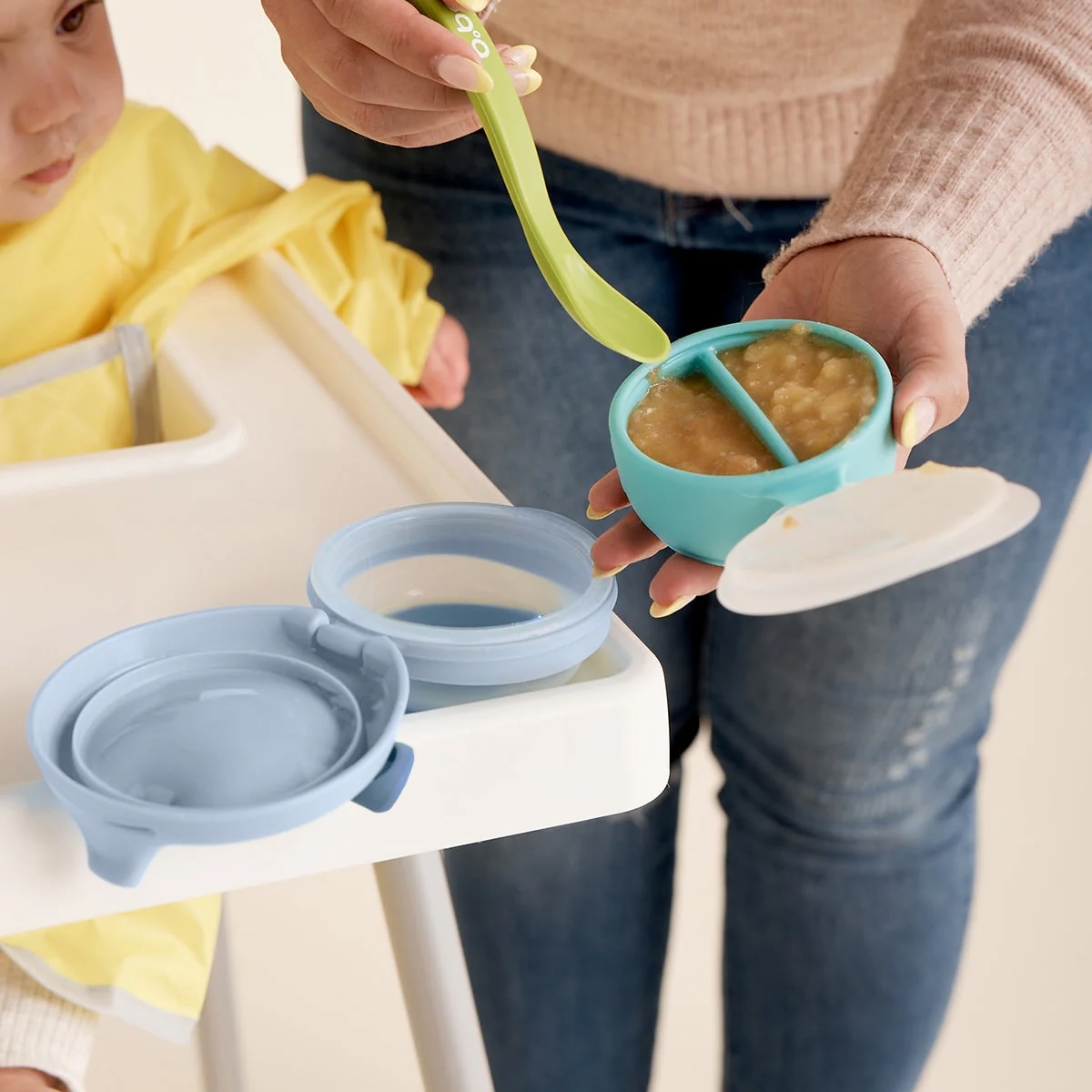 Poche gourde rechargeable: fill + feed sage b.box