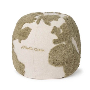 Pouf 45x50cm WELTKARTE Rugcycled Lorena Canals
